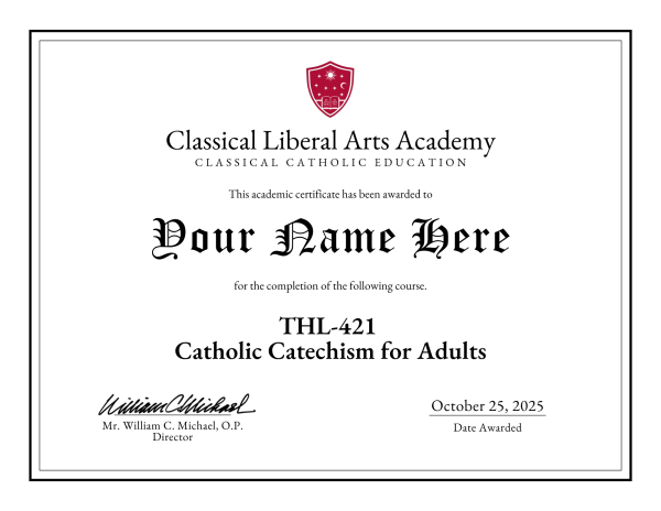 THL-421 Catholic Catechism for Adults
