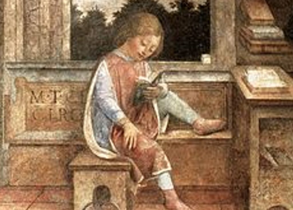 Cicero learning to read Latin